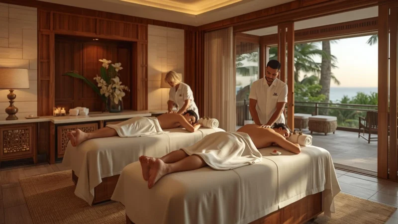 casal no spa do resort